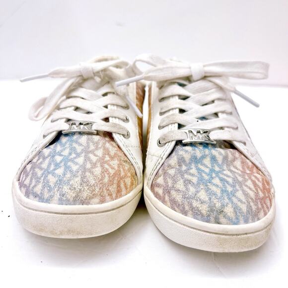MK Michael Kors Miracle Unicorn Girl 3 Sneakers Shoes Ombré Logo Rainbow Glitter - Picture 2 of 6